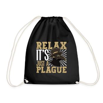 Relax it's just a plague - Pestdoktor - Turnbeutel - Schwarz - Vorne