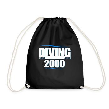 Anniversaire du plongeur - Plongée depuis avril 2000 - Sac de sport léger - noir - Devant