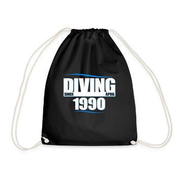 Anniversaire du plongeur - Plongée depuis avril 1990 - Sac de sport léger - noir - Devant