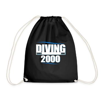 Anniversaire du plongeur - Plongée depuis juin 2000 - Sac de sport léger - noir - Devant