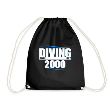 Anniversaire du plongeur - Plongée depuis juillet 2000 - Sac de sport léger - noir - Devant