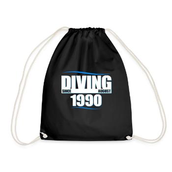 Anniversaire du plongeur - Plongée depuis août 1990 - Sac de sport léger - noir - Devant