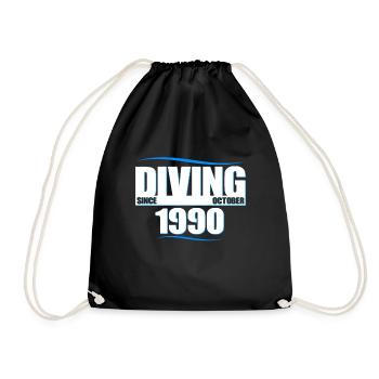 Anniversaire du plongeur - Plongée depuis octobre 1990 - Sac de sport léger - noir - Devant