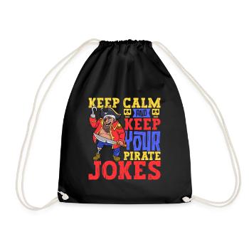 Keep you pirate jokes - Leg prosthesis - Drawstring Bag - black - Front