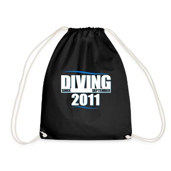 Taucher Geburtstag - Diving since September 2011 - Turnbeutel - Schwarz - Vorne