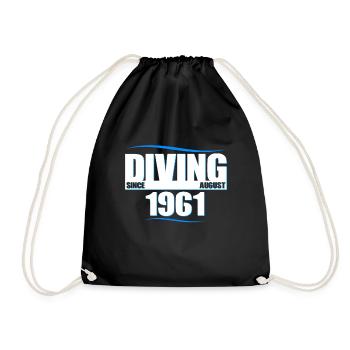 Anniversaire du plongeur - Plongée depuis août 1961 - Sac de sport léger - noir - Devant