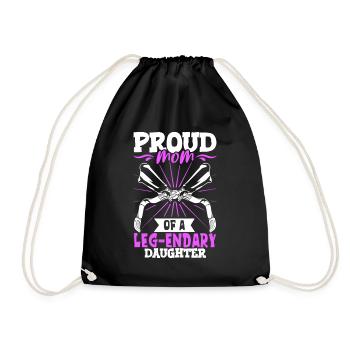 Proud mother - prosthetic leg - Drawstring Bag - black - Front