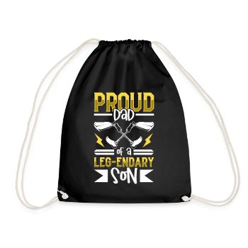 Proud father - prosthetic leg - Drawstring Bag - black - Front