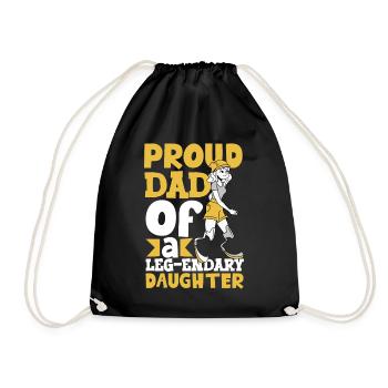 Proud father - prosthetic leg - Drawstring Bag - black - Front