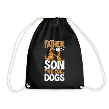 Coole Hunde - Vater und Sohn - Turnbeutel - Schwarz - Vorne