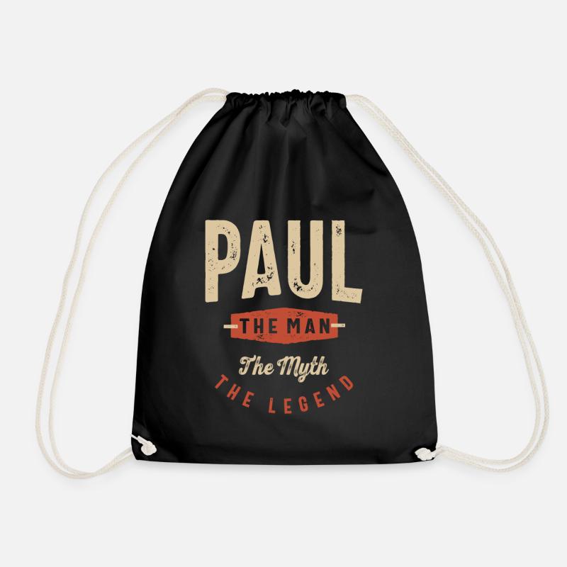 Paul Name Funny Personalized Birthday Paul - Drawstring Bag - black