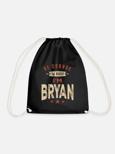 05 bryan - Drawstring Bag - black