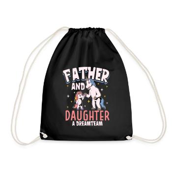 The dream team - father and daughter - Drawstring Bag - black - Front