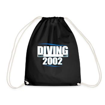Taucher Geburtstag - Diving since May 2002 - Turnbeutel - Schwarz - Vorne