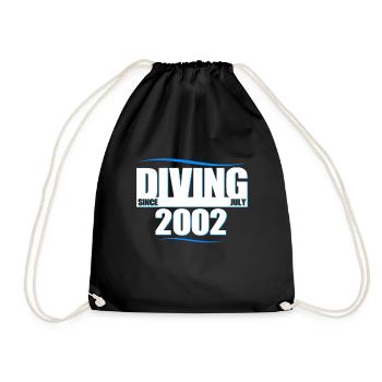 Taucher Geburtstag - Diving since July 2002 - Turnbeutel - Schwarz - Vorne