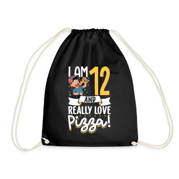 J’ai 12 ans - Boy Pizza - Sac de sport léger - noir - Devant