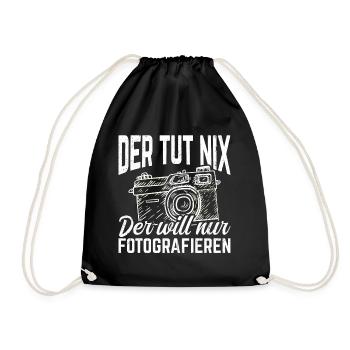 Kamera Fotokamera Kamera Spruch Geschenk Fotografi - Turnbeutel - Schwarz - Vorne