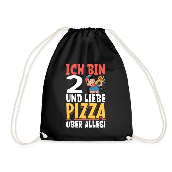 Ich bin 2 - Jungen Pizza - Turnbeutel - Schwarz - Vorne