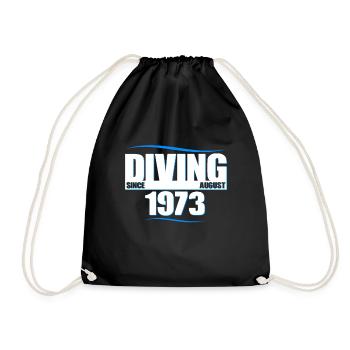 Anniversaire du plongeur - Plongée depuis août 1973 - Sac de sport léger - noir - Devant