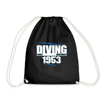 Diver Birthday - Diving since November 1953 - Drawstring Bag - black - Front