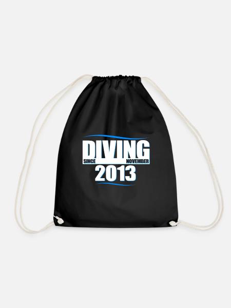 Taucher Geburtstag - Diving since November 2013 - Turnbeutel - Schwarz