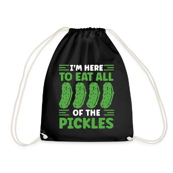 Je suis ici pour manger tous les cornichons Foodie drôle - Sac de sport léger - noir - Devant