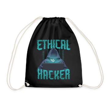 Ethical Hacker Funny Cyber Security IT Computer - Drawstring Bag - black - Front