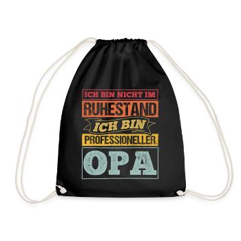 Opa Oma Rentner Ruhestand Rente Spruch Offiziell R - Turnbeutel - Schwarz - Vorne