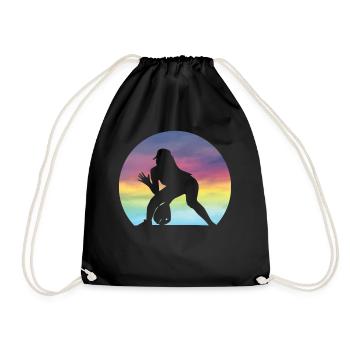 Joueuse de softball féminin Silhouette Softball féminin - Sac de sport léger - noir - Devant