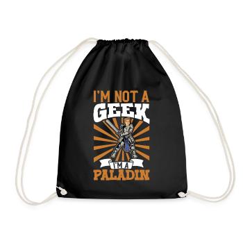 Kein geek - D20 Rollenspiel Charakter - Paladin - Turnbeutel - Schwarz - Vorne