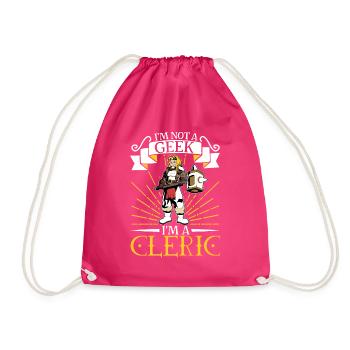 Pas un geek - Personnage de jeu de rôle D20 - clerc - Sac de sport léger - fuchsia - Devant
