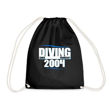 Anniversaire du plongeur - Plongée depuis février 2004 - Sac de sport léger - noir - Devant