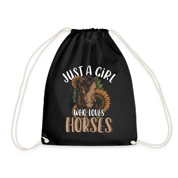 Juste une fille qui aime les chevaux Tournesol Cheval mignon - Sac de sport léger - noir - Devant