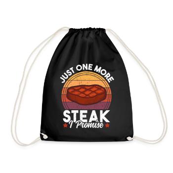 Nur noch ein Steak Ich verspreche lustigen Retro-Sonnenuntergang - Turnbeutel - Schwarz - Vorne