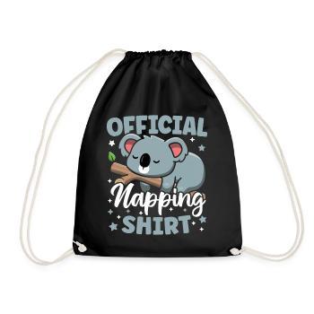 Chemise officielle de sieste Cute Sleeping Kawaii Koala - Sac de sport léger - noir - Devant
