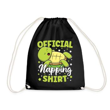 Offizielles Nickerchen Shirt Cute Kawaii Sleeping - Turnbeutel - Schwarz - Vorne