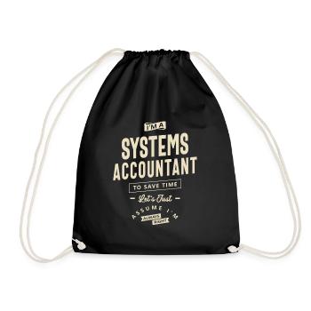 Systems Accountant Job Title Profession - Drawstring Bag - black - Front