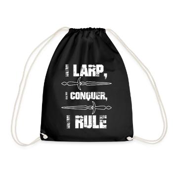 Funny LARP Live Action Role Playing Cosplay - Drawstring Bag - black - Front