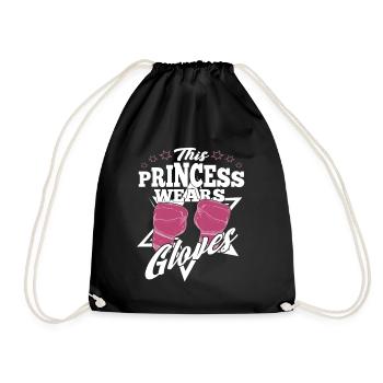 Boxe La princesse porte des gants de boxe roses - Sac de sport léger - noir - Devant