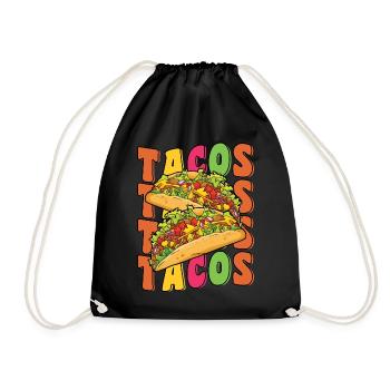 Groovy Taco Dienstag Retro Funny Taco Lover Cinco - Turnbeutel - Schwarz - Vorne