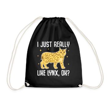 J’aime vraiment Lynx, d’accord ? Lynx mignon - Sac de sport léger - noir - Devant