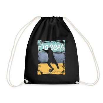 Vintage Soccer Player - Drawstring Bag - black - Front