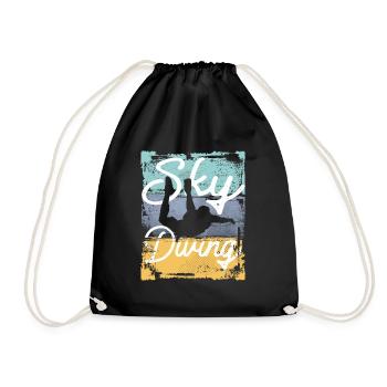 Vintage Freefall Thrill Skydiving - Drawstring Bag - black - Front