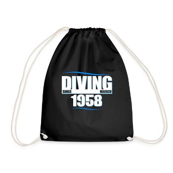 Anniversaire du plongeur - Plongée depuis mars 1958 - Sac de sport léger - noir - Devant