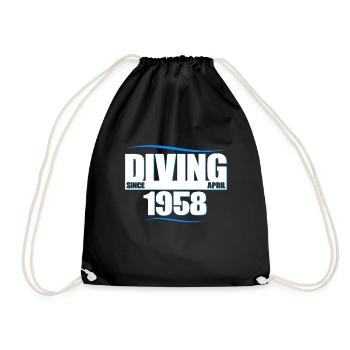 Anniversaire du plongeur - Plongée depuis avril 1958 - Sac de sport léger - noir - Devant