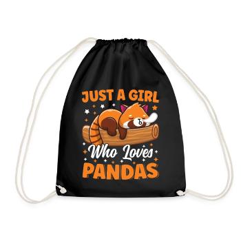 Just A Girl Who Loves Panda Bear Cute Sleeping - Drawstring Bag - black - Front