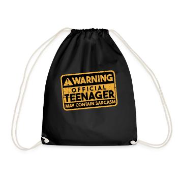 Avertissement officiel adolescent drôle Sarcastique 13ème - Sac de sport léger - noir - Devant
