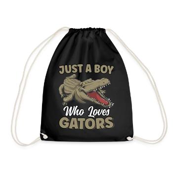 Just A Boy Who Loves Alligators Reptile Alligator - Drawstring Bag - black - Front