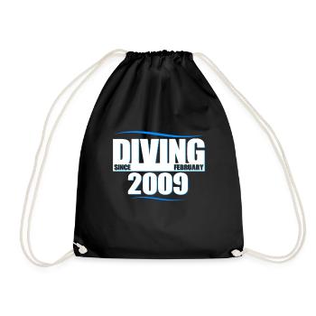 Anniversaire du plongeur - Plongée depuis février 2009 - Sac de sport léger - noir - Devant