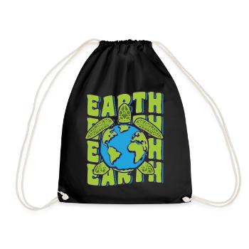 Groovy Planet Earth Day Sea Turtle Lover Ocean - Sac de sport léger - noir - Devant